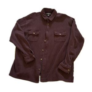 Y2K Burgundy Flannel Shirt with Pockets